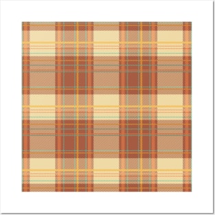 Tartan - Brown, Beige, Turquoise, Orange and Yellow colors Posters and Art